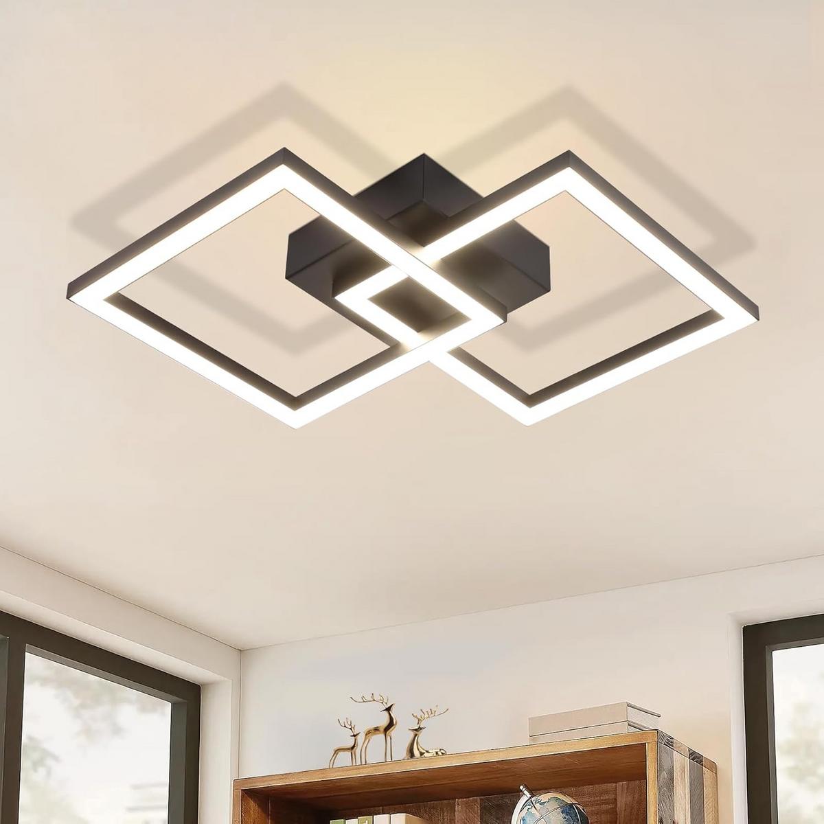LED-DECKENLEUCHTE Strahlfrost 6/47/29.5 cm - Schwarz, Metall (29.5/6/47cm) - ZMH