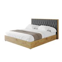 POLSTERBETT mit Bettkasten und Lattenrost, Boxbett ohne Matratze - ENZO5 160x200 Dunkelgrau - Anthrazit, Holzwerkstoff/Textil (160/200cm) - ALTDECOR