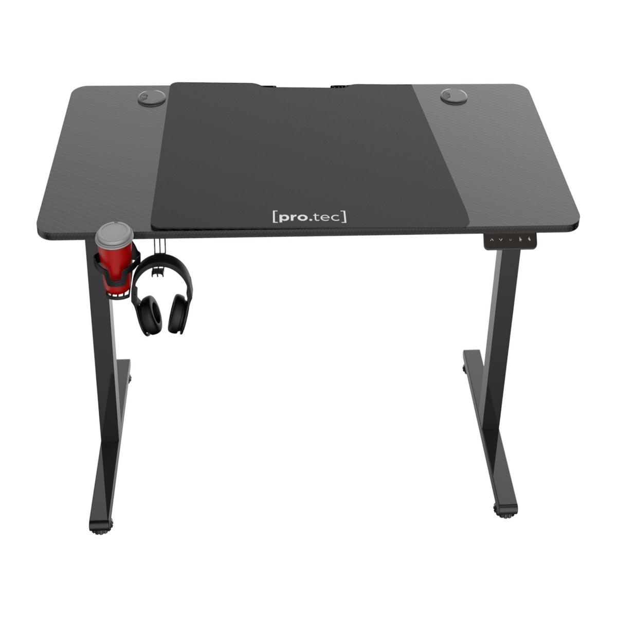 VERSTELLBARER TISCH Stryn - Schwarz Hochglanz, Holzwerkstoff/Metall (60/120/117cm) - pro.tec