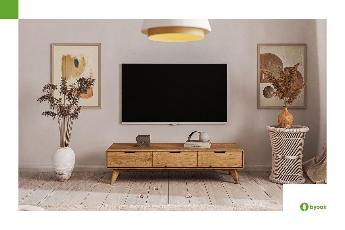 GREG TV-SCHRANK Kernbuche - Kernbuche, Holz (134/33/40cm) - byoak
