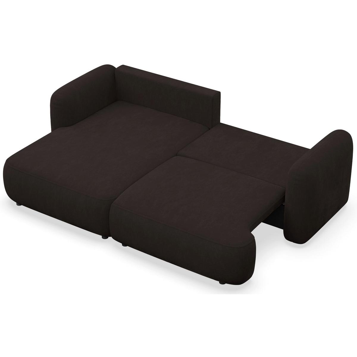 ECKSOFA Tvoya braunes Chenille - Schwarz/Braun, Kunststoff/Textil (267/175cm) - Selsey