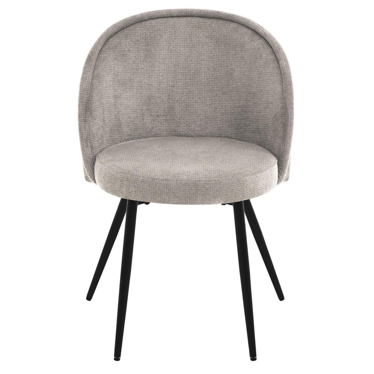 STÜHLE Gappo, Polsterstuhl mit gepolsterter Rückenlehne, Metallbeine, Dunkelbeige - Schwarz/Cappuccino, Metall (52/77/51cm) - Beautysofa