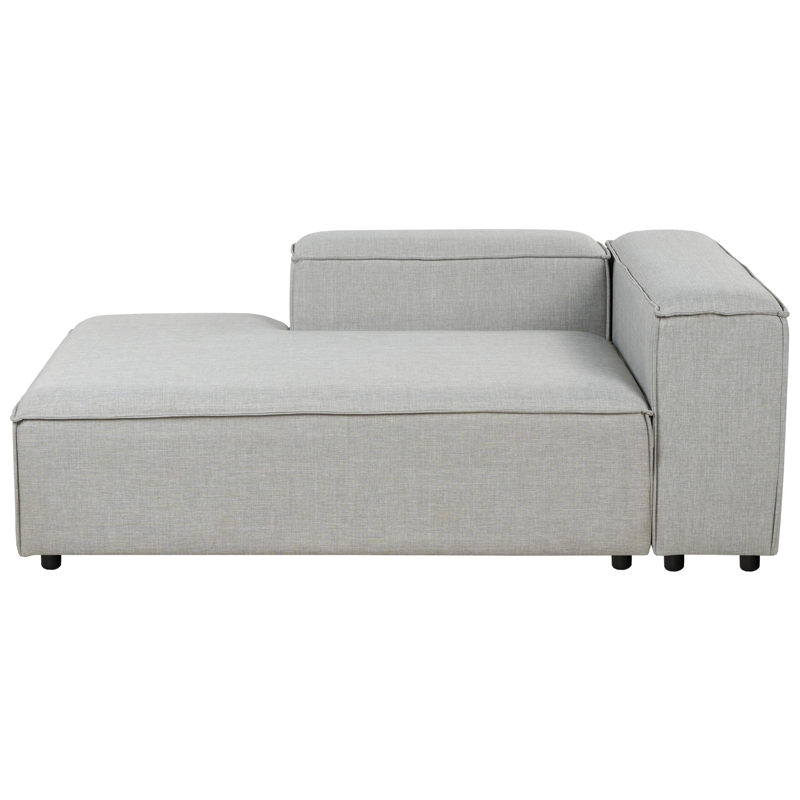 CHAISELONGUE-RECHTSSEITIGE Stoff Hellgrau Ardal - Hellgrau/Schwarz, Textil (119/68/180cm) - Beliani