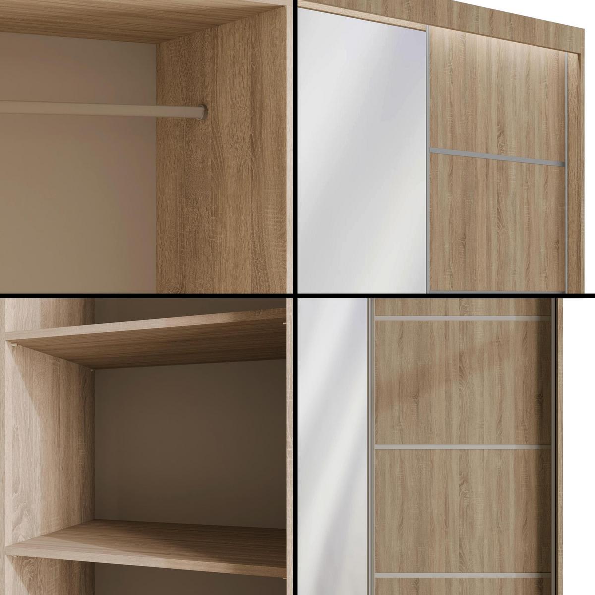 KLEIDERSCHRANK PAOKI mit LED - 150 cm - Sonoma Eiche - Sonoma Eiche, Holzwerkstoff (150/215/61cm) - ALTDECOR