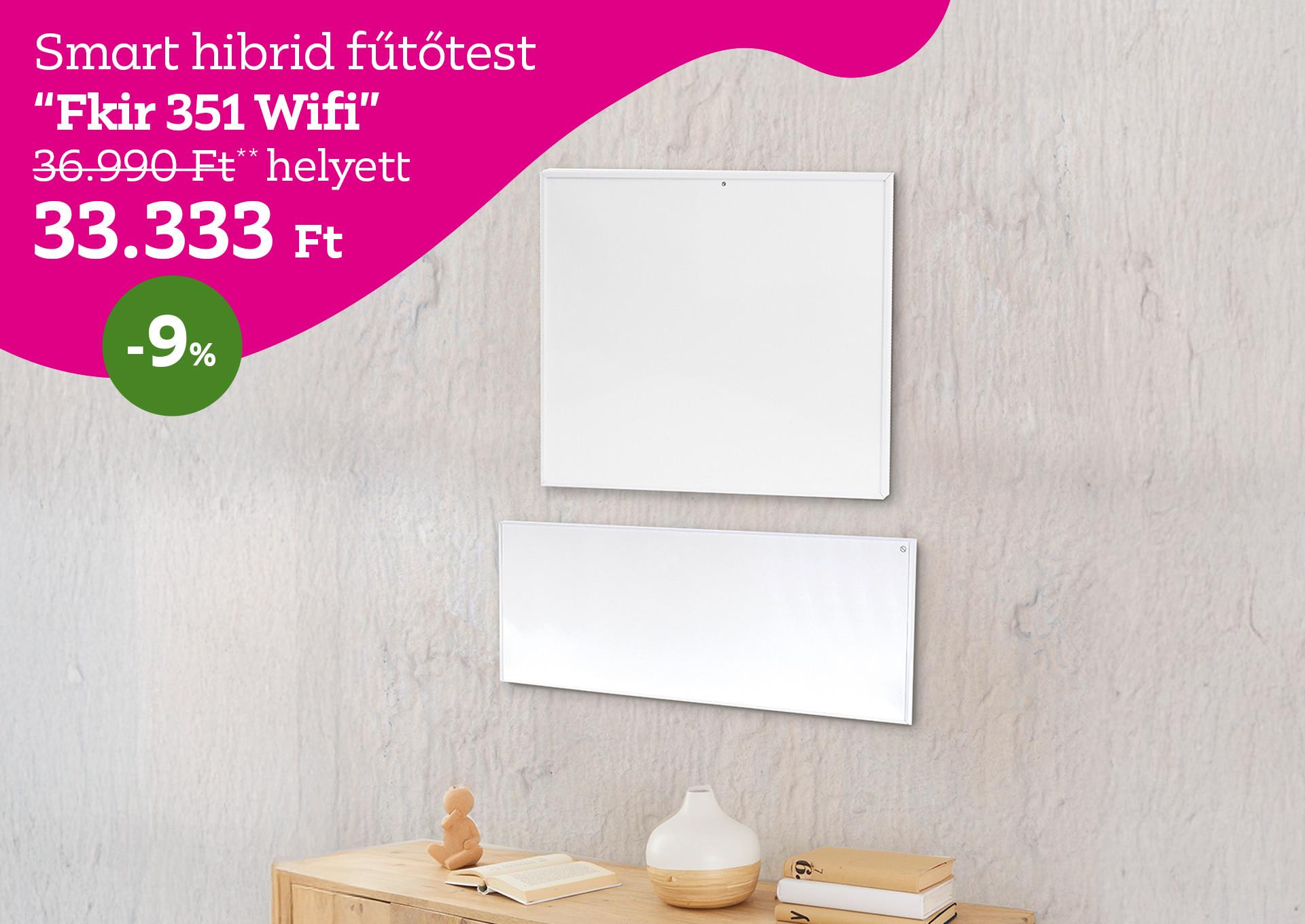 Fűtőtest FKIR 351 WIFI 36990 Forint helyett 33333 Forint, kedvezmény mértéke 9%