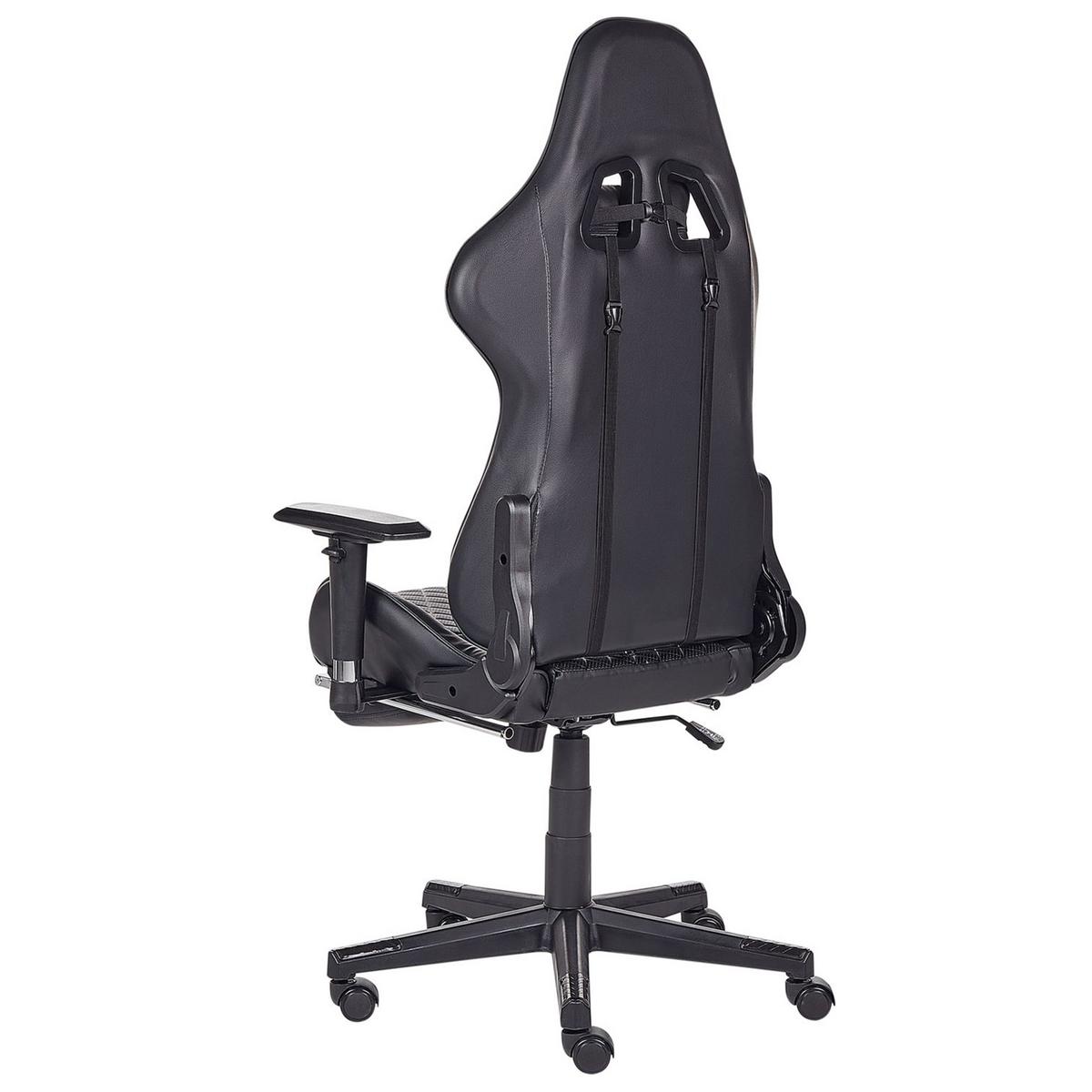 BÜROSTUHL Kunstleder Schwarz Victory - Schwarz, Kunststoff/Textil (55/124/60cm) - Beliani