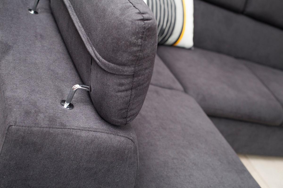 ECKSOFA SACRO Braun Plüsch-Stoff mit Schlaffunktion - Braun, Holz (271/221cm) - MASSENO