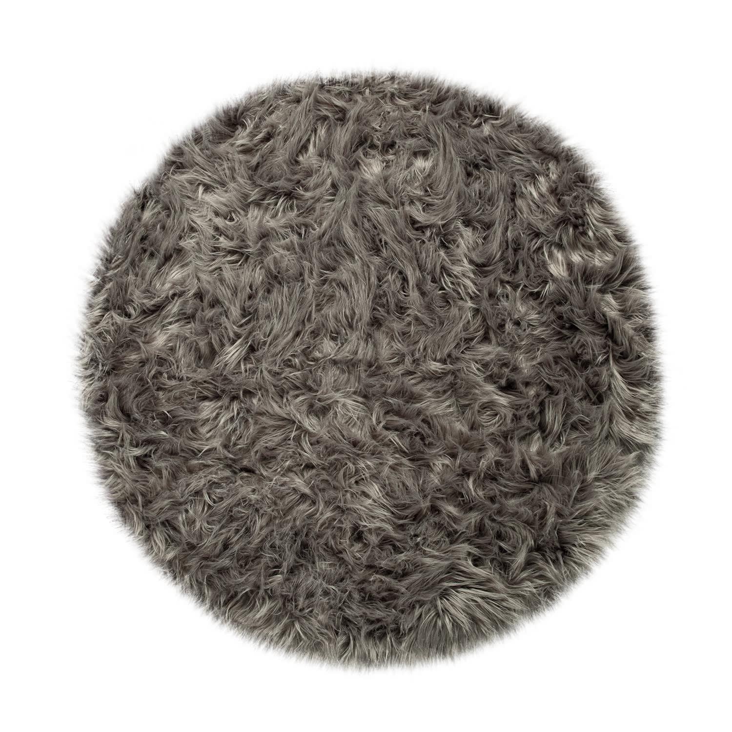 HOCHFLORTEPPICH Waschbar, einfarbig, Anthrazit, Ø 90 cm - Anthrazit, Textil (90/90cm) - KADIMA DESIGN