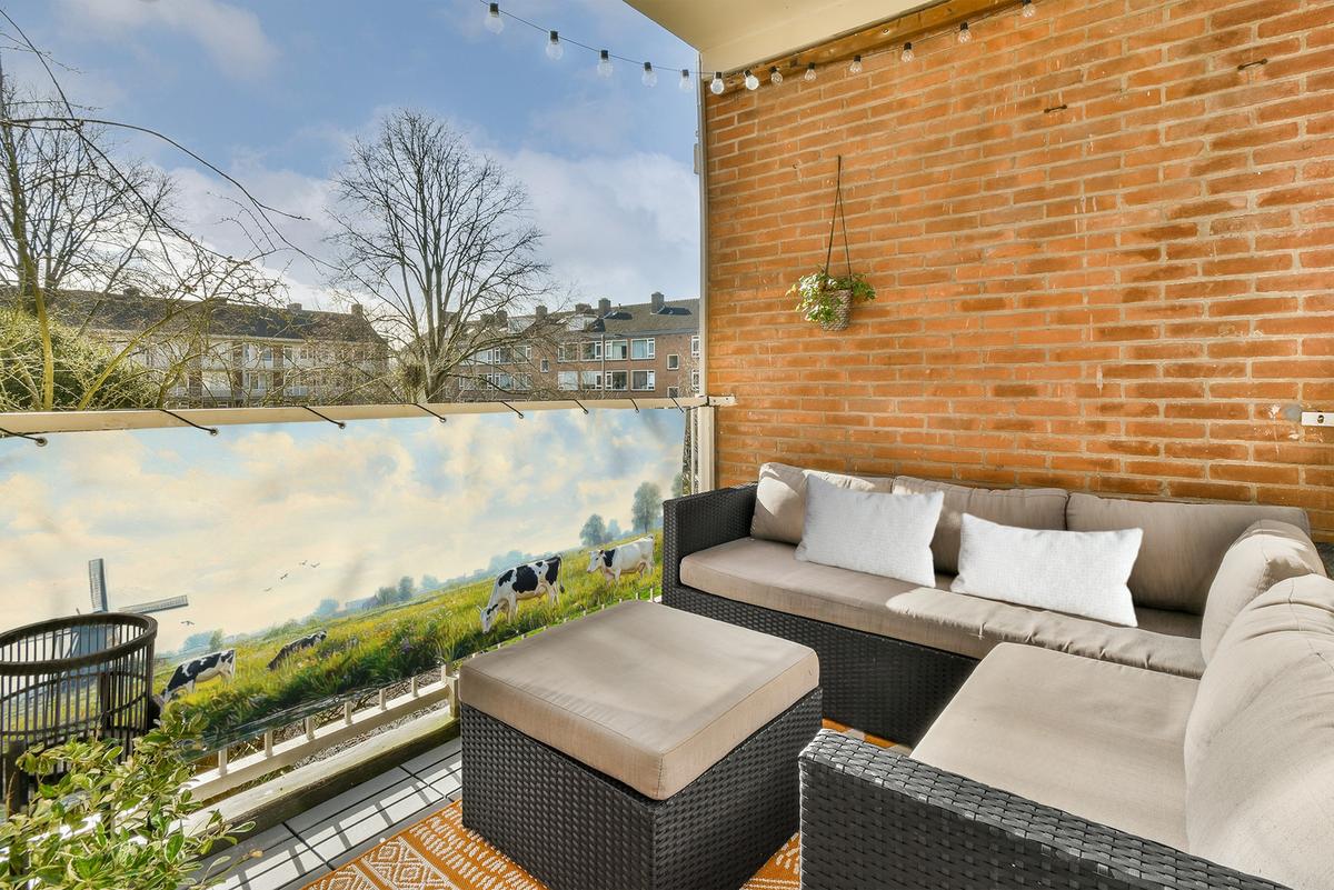 BALKON-SICHTSCHUTZ Kühe - Windmühle - Wiese - Blau Windschutz 300x100 cm - Grün, Kunststoff (300/100cm) - MuchoWow