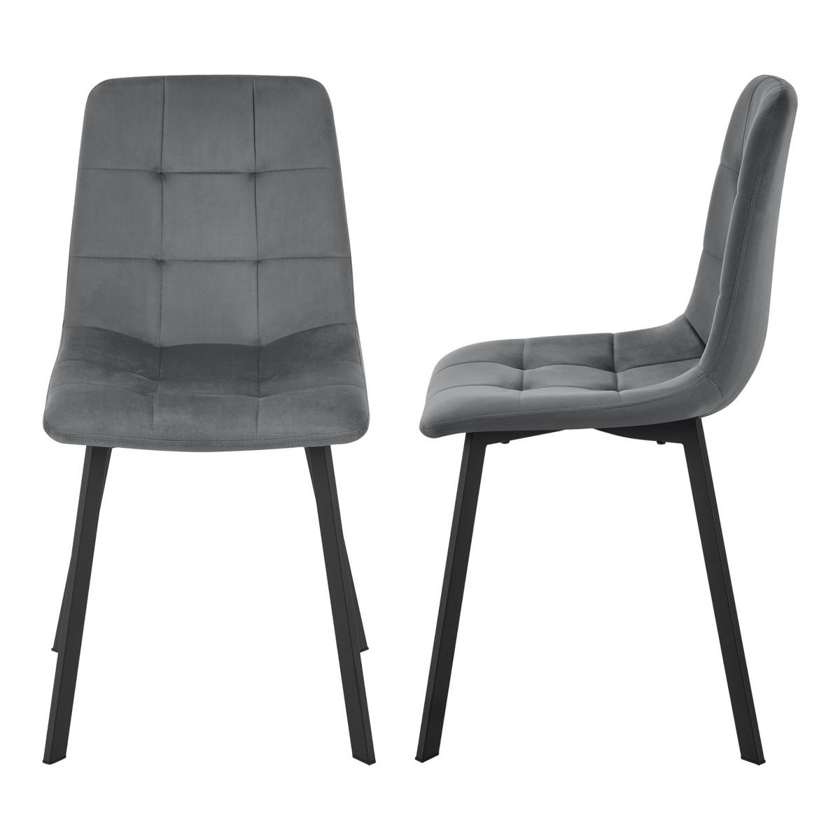 ESSZIMMERSTUHL Lexnitz im 2er-Set - Grau, Metall (44/89/52cm) - [en.casa]