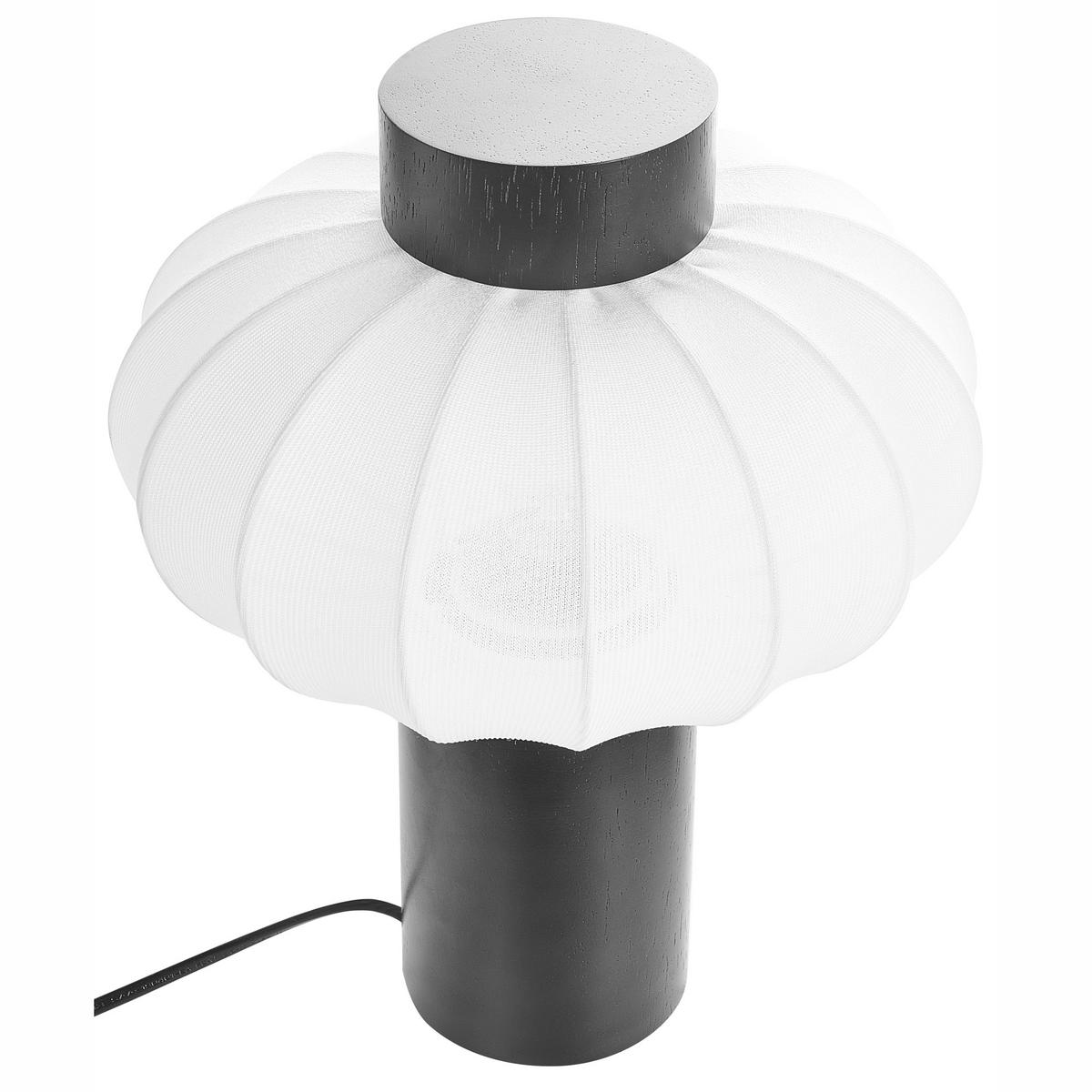 TISCHLAMPE Holz Schwarz Abens - Schwarz/Weiß, Holz (27/27/35cm) - Beliani