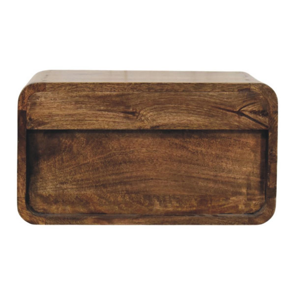 NACHTTISCH Abgerundete Kante, 1 Schublade in Braun - Dunkelbraun/Messingfarben, Holz/Metall (45/25/32cm) - Artisan Furniture