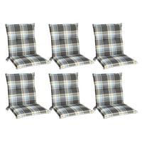 NIEDERLEHNERAUFLAGE Sunny BK 100/50/6cm Blau-Kariert 6tlg - Blau, Textil (50/6/100cm) - Beautissu 