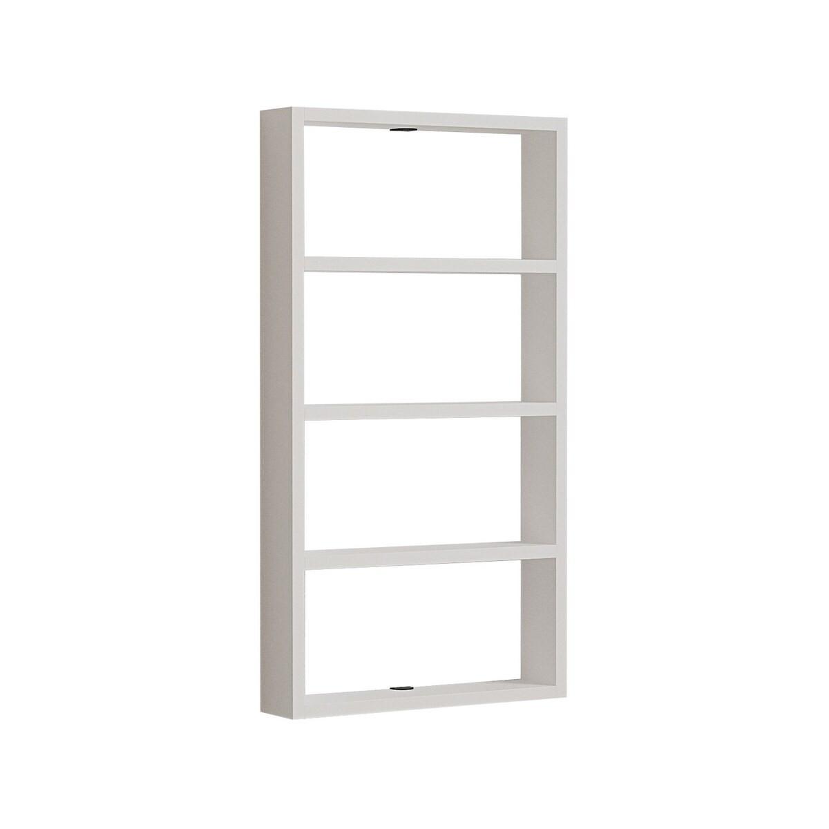 WANDREGAL mit 4 Ablagen - lya 43,2/9/80 cm - Weiß, Holzwerkstoff (9/80/14cm) - Calicosy