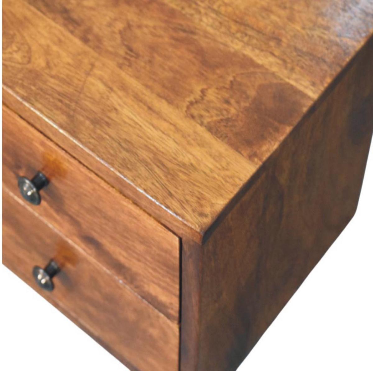 WANDNACHTTISCH Solis, Braun. - Messingfarben/Braun, Mangoholz/Holz (30/24/35cm) - Artisan Furniture