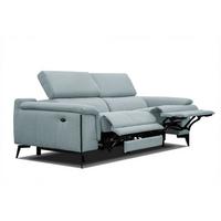 RELAXSOFA MATERA 3-Sitzer mit 2 Relaxfunktionen, mint - Schwarz/Mintgrün, Holzwerkstoff/Textil (212/82/103cm) - Wozimo