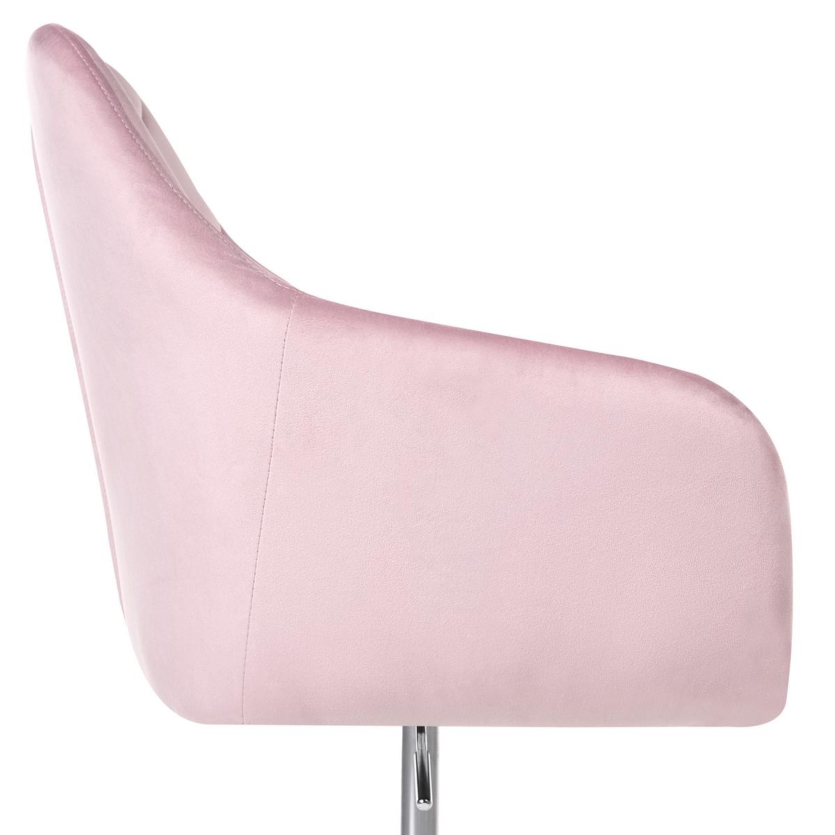 SCHREIBTISCHSTUHL Samtstoff Pastellrosa Veloria - Pink, Textil/Metall (60/85/60cm) - Beliani