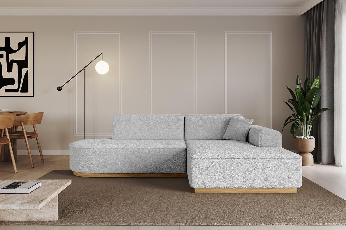 ECKSOFA Ottomane Rechts IREA-L1-v2 - 232x165x80 cm Hellgrau - Hellgrau, Holzwerkstoff/Textil (232/165cm) - ALTDECOR