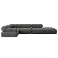 ECKSOFA modulares Sofa Felto-L2 - 380x190x70 cm Dunkelgrau Velours - Dunkelgrau, Holzwerkstoff/Textil (380/190cm) - ALTDECOR