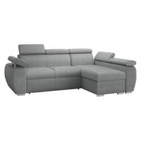 ECKSOFA Boston Mini, Seite: Rechts - 2R+LC - Chromfarben/Dunkelgrau, Holz/Textil (255/170cm) - MIRJAN24