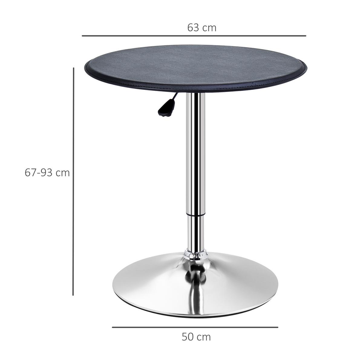 BARTISCH Esstisch Stehtisch Tresentisch für Wohnzimmer, Esszimmer, Schwarz - Schwarz, Metall (63/63/93cm) - HOMCOM
