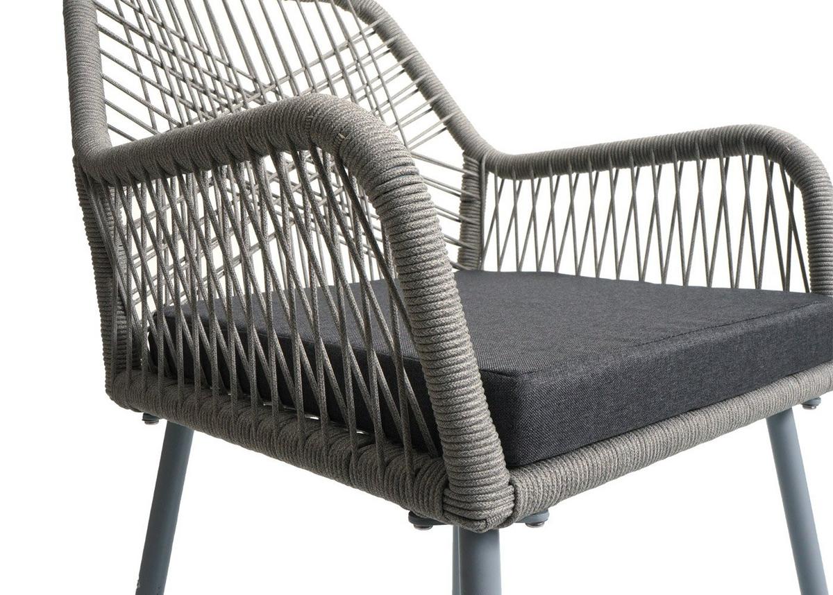 GARTENSTUHL Grau, Granit - Anthrazit/Grau, Textil (54/81/62cm) - MCW