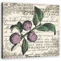 WANDBILD vintage pflaume - Lila, Textil (50/50cm) - Feeby