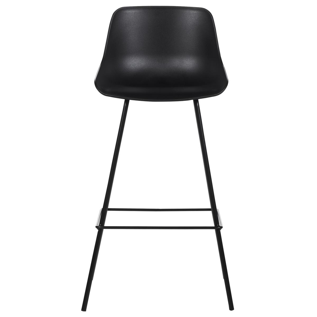 BARSTUHL 2er-Set Kunststoff/Metall schwarz Emmet - Schwarz, Kunststoff (49/100/47cm) - Beliani