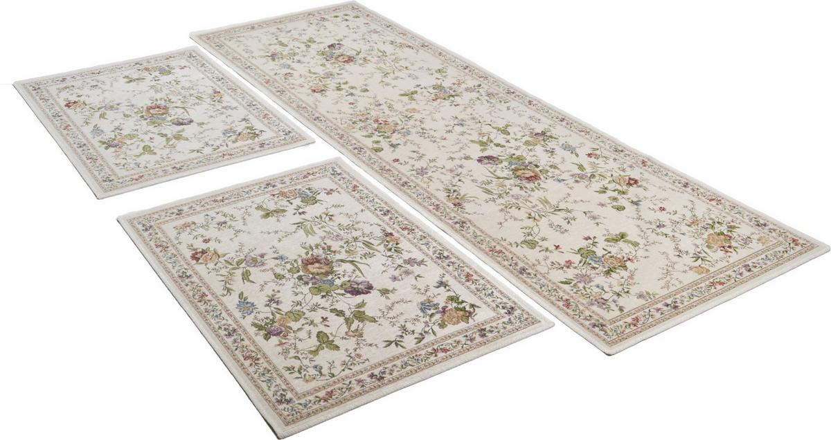 FLACHWEBTEPPICH Flomi Bettumrandung 70x400 cm - Creme, Textil (70/400cm) - THEKO