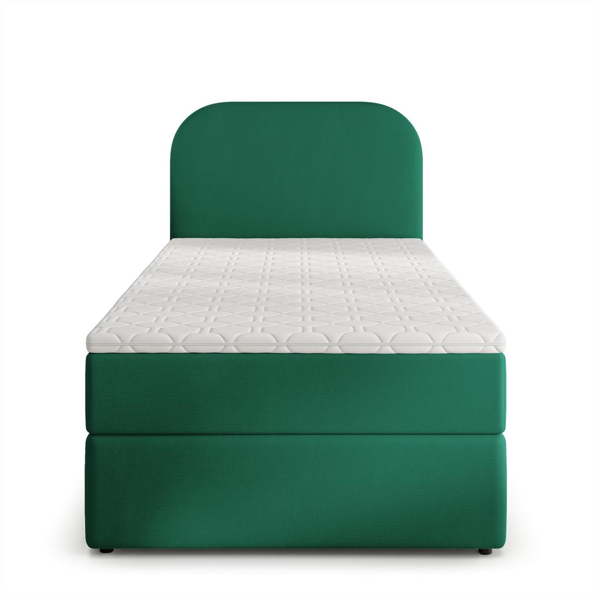 BOXBETT CERIA 100x200 cm mit Matratze und Topper - Grün - Grün, Holz/Textil (100/200cm) - MASSENO