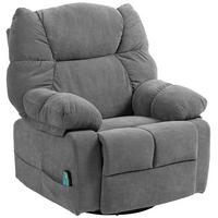 RELAXSESSEL mit Massagefunktion Drehbarer Massagesessel Fernbedienung Dunkelgrau - Dunkelgrau/Schwarz, Textil/Metall (90/98/98cm) - HOMCOM