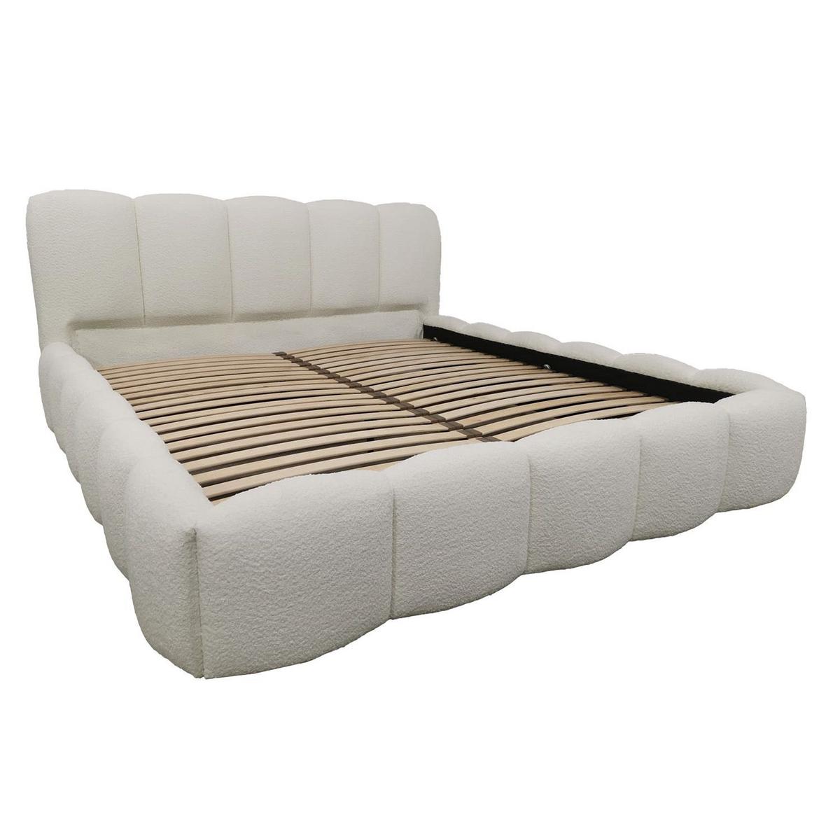 POLSTERBETT Catania 180/200 cm Beige Bouclé - Beige, Textil (180/200cm) - Juskys