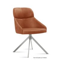 ESSZIMMERSTUHL (8er-Set) Dounia 52x82x63 Edelstahl/Cognac - Edelstahlfarben/Cognac, Kunststoff (63/82/52cm) - 58aufmkessel