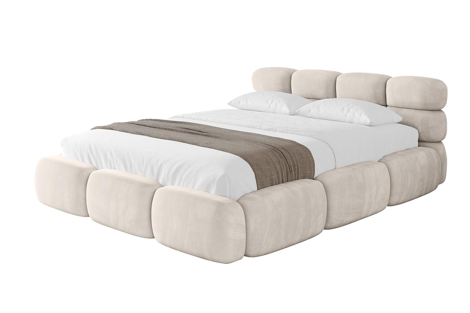 POLSTERBETT mit Bettkasten und Lattenrost, Boxbett ohne Matratze - NOMA 160x200 Beige - Beige, Holzwerkstoff/Textil (160/200cm) - ALTDECOR