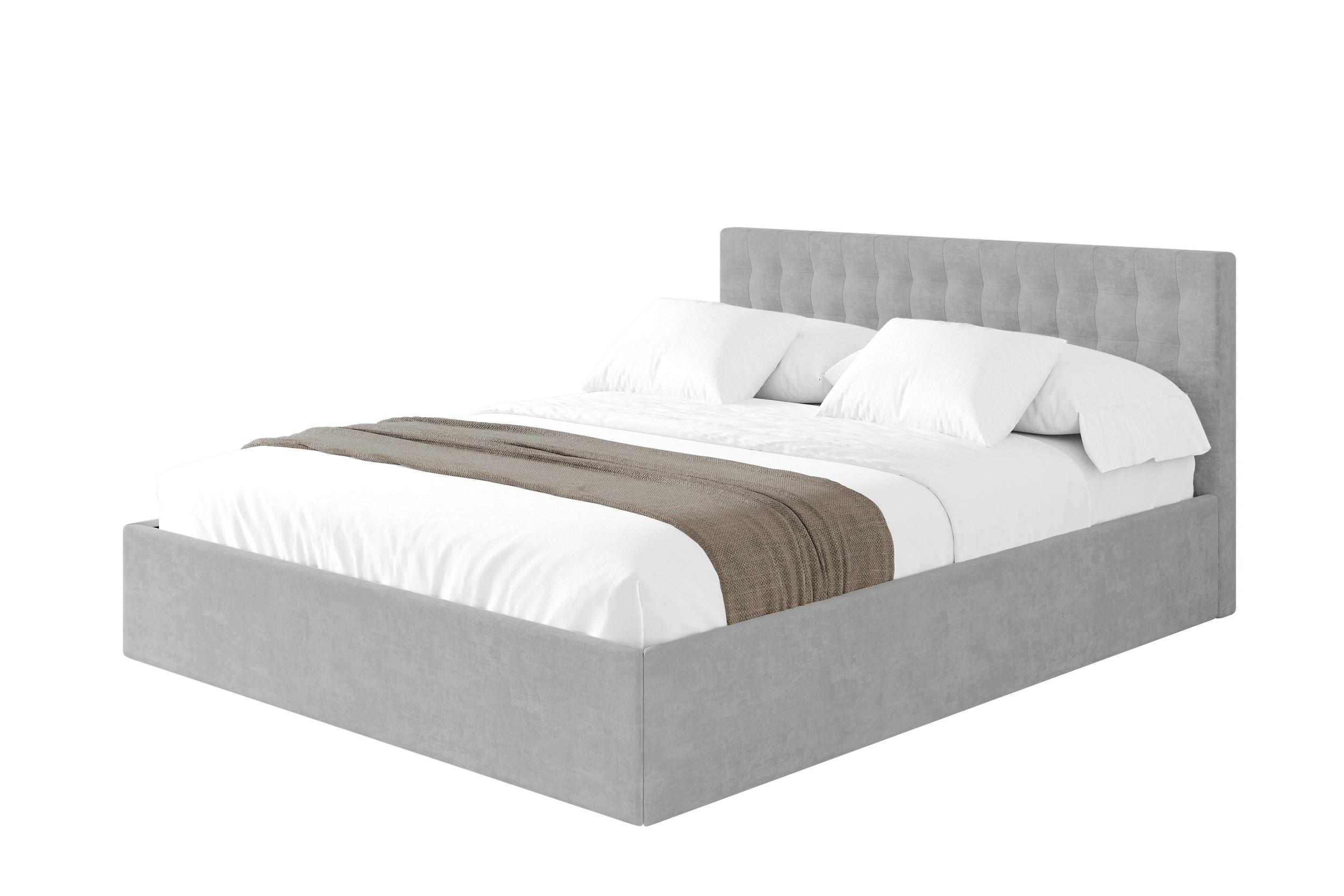 POLSTERBETT mit Bettkasten und Lattenrost, Boxbett ohne Matratze - PARI 140x200 Grau - Hellgrau, Holzwerkstoff/Textil (140/200cm) - ALTDECOR