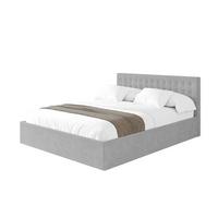POLSTERBETT mit Bettkasten und Lattenrost, Bett mit Matratze H3/H4 - PARI 160x200 Grau - Hellgrau, Holzwerkstoff/Textil (160/200cm) - ALTDECOR