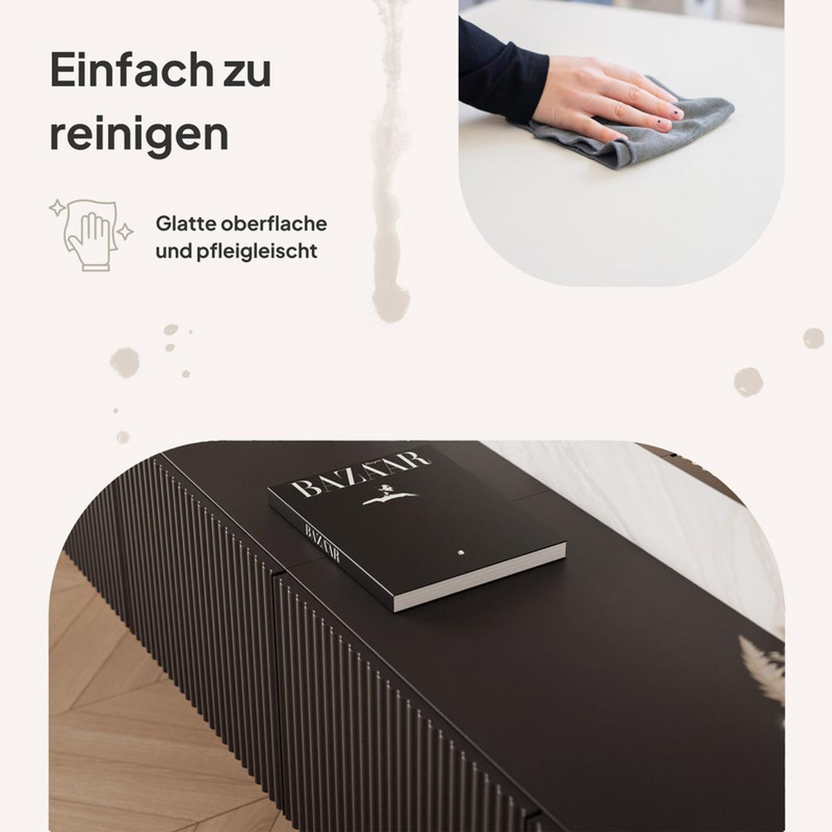 TV-LOWBOARD ANGEL Schwarz hängend mit LED-Beleuchtung 200 cm - Schwarz, Holzwerkstoff (200/36/40cm) - Idohome