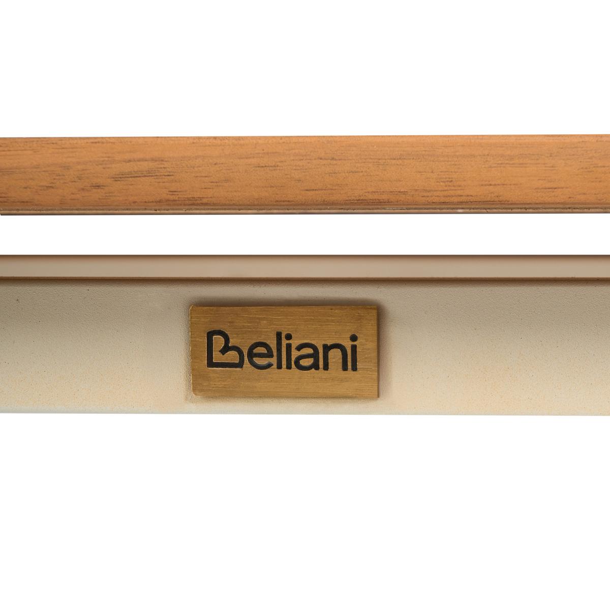 GARTENSTUHL 2er Set Akazienholz Braun Giovinazzo - Creme, Holz (47/90/53cm) - Beliani