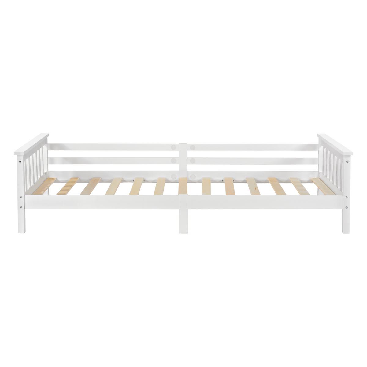 KINDERBETT Nuuk mit Matratze - Weiß, Holz/Textil (90/200cm) - [en.casa]