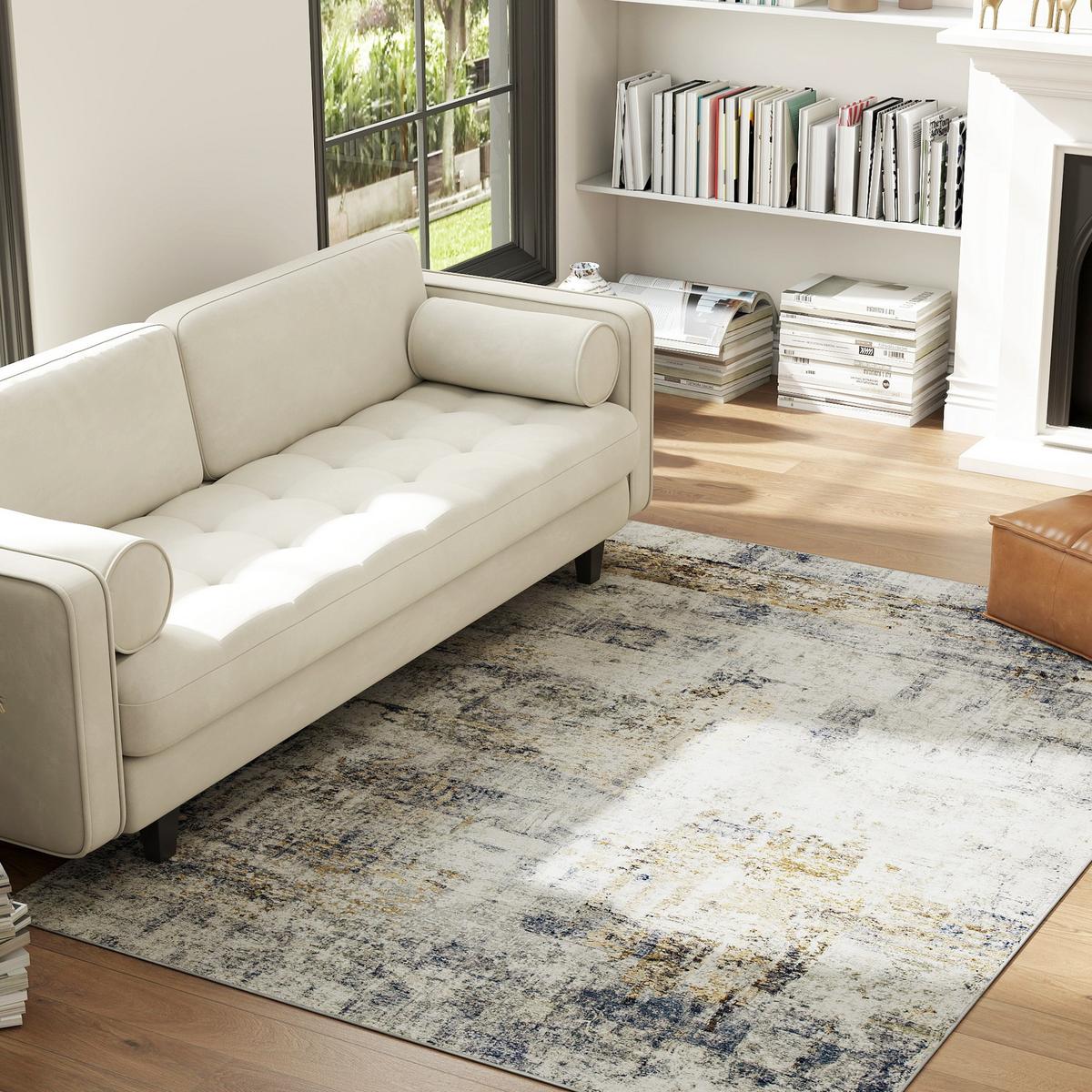 TEPPICH Polyester Grau - Grau, Textil (160/230cm) - HOMCOM