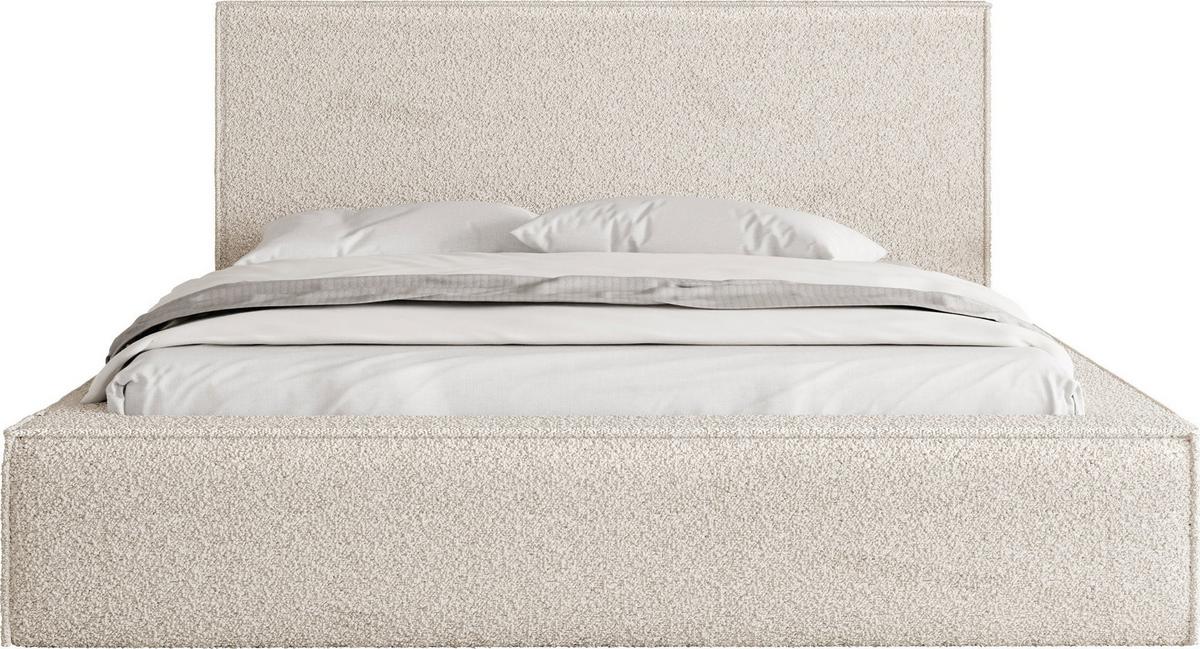 POLSTERBETT Terra mit Bettkasten, Beige Boucle 120x200 cm - Beige/Birkefarben, Holzwerkstoff/Kunststoff (120/200cm) - WFL GROUP