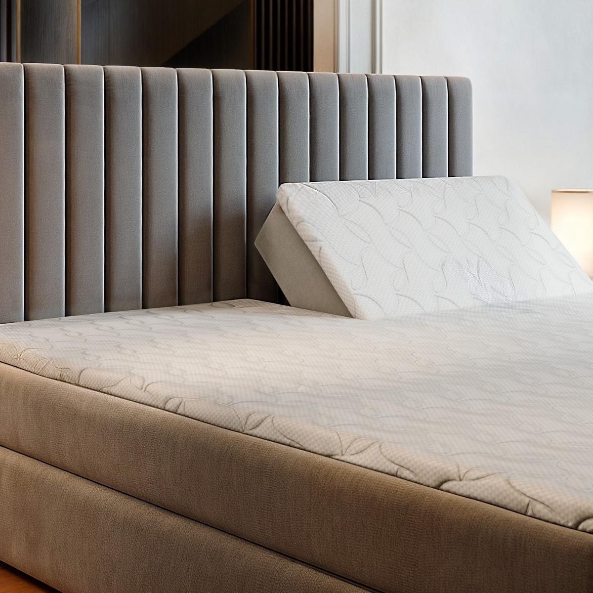 BOXBETT MURLO 160x200 cm mit Matratze und Topper - Beige - Beige, Holz (160/200cm) - MASSENO