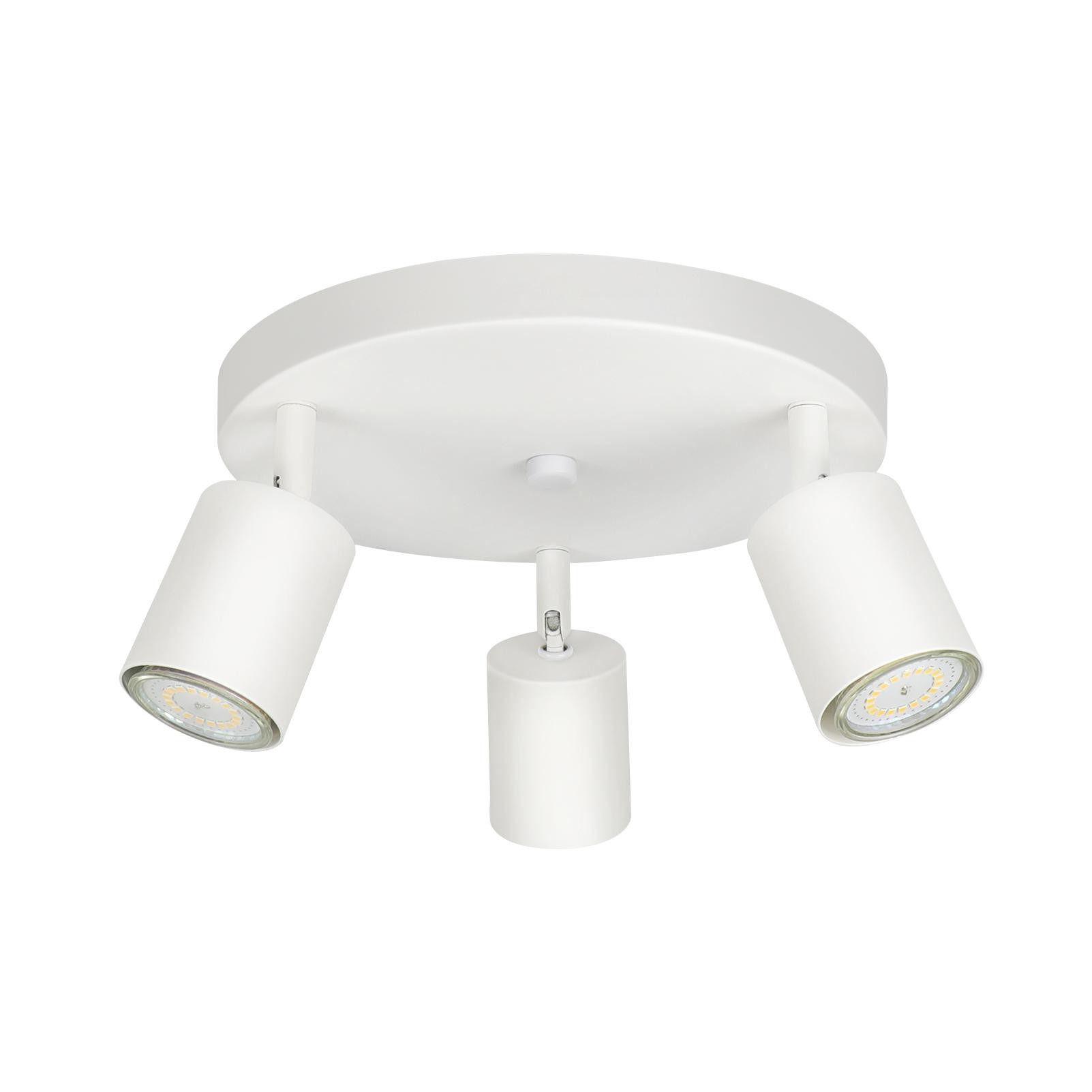 DECKENSTRAHLER Glimmert 24/14/24 cm - Weiß, Metall (24/24/14cm) - ZMH
