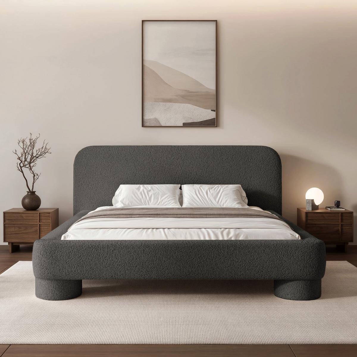 POLSTERBETT mit Bettkasten Fredo 180x200 cm - Dunkelgrau, Holzwerkstoff/Textil (180/200cm) - Selsey