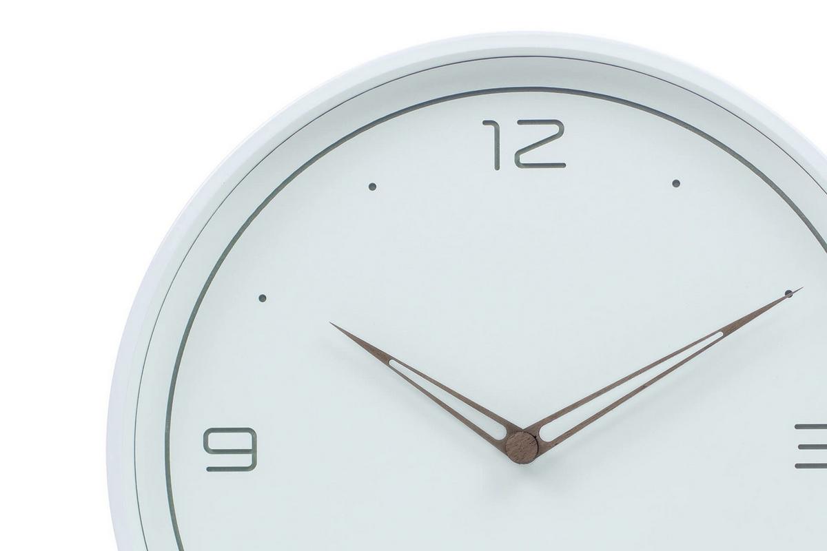 WANDUHR Design Weiß 31/31 cm - Weiß, Holzwerkstoff (30.5/30.5/4cm) - ONZENO
