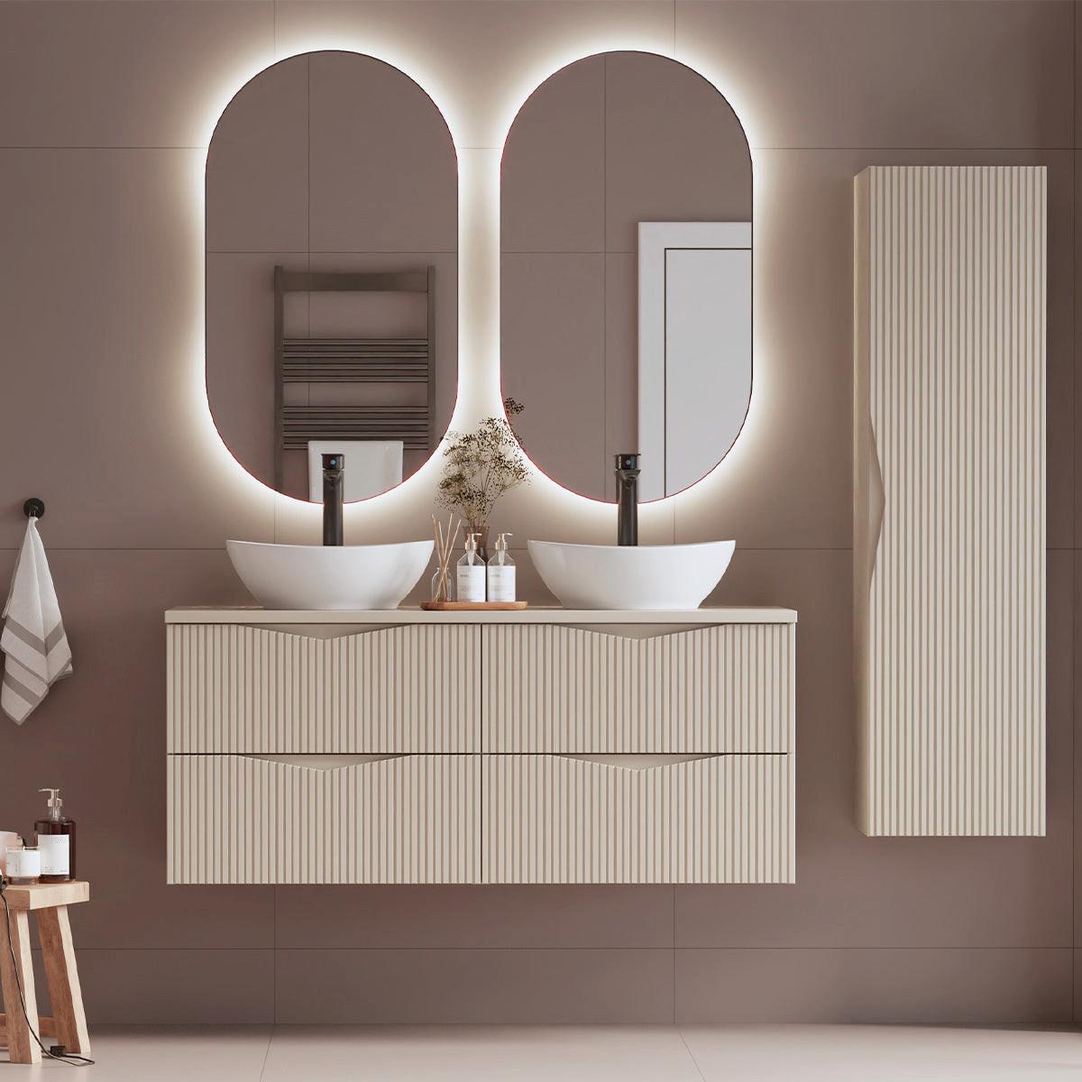 BADMÖBEL 120.6cm Tao 2er-Set Kaschmir - Beige, Holzwerkstoff (120.6/50/45.8cm) - Petits-meubles