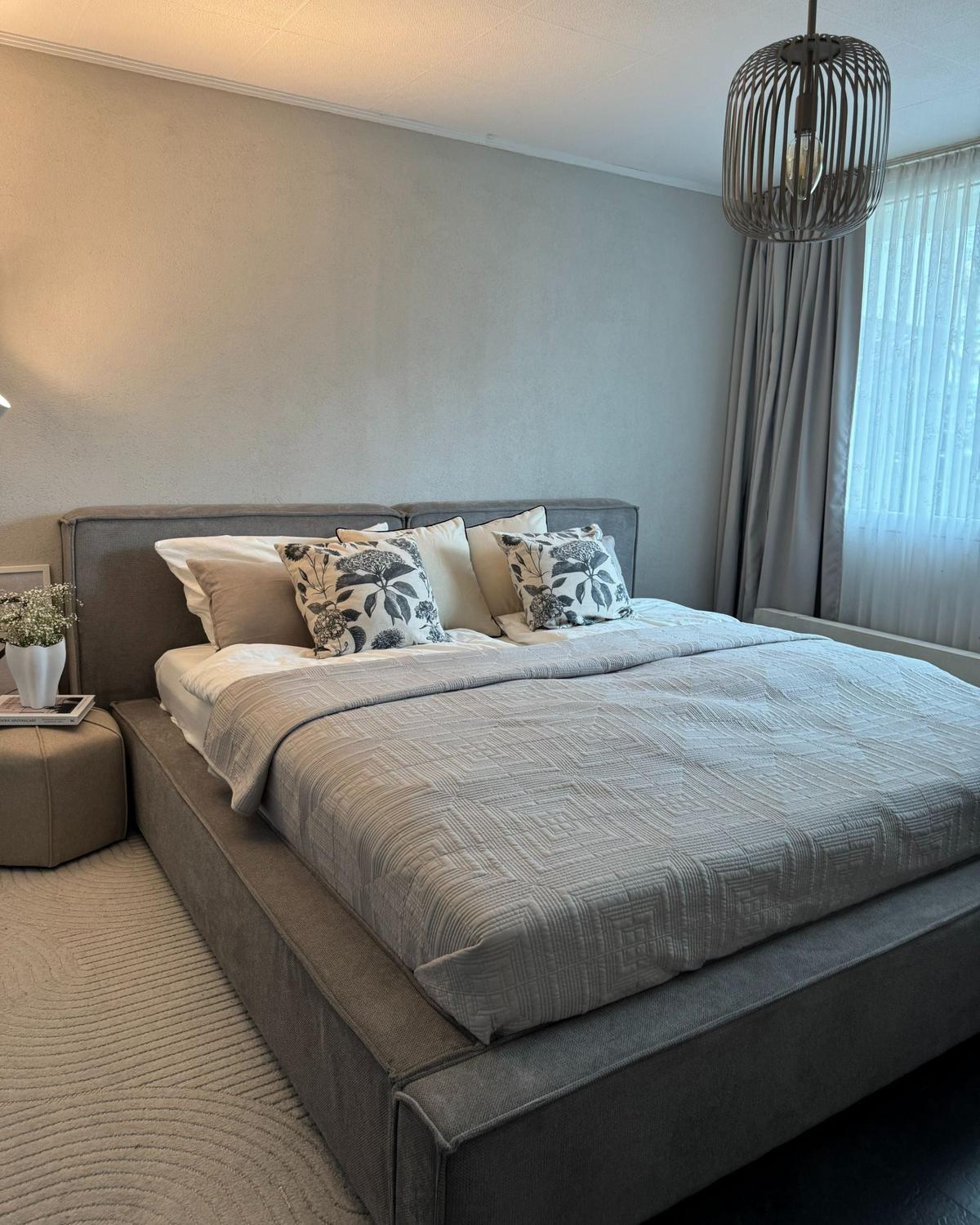 POLSTERBETT 180/200cm Grau Linards - Grau, Textil (180/200cm) - Beliani