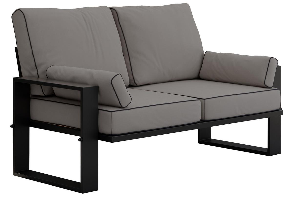 LOUNGESOFA Elba 2 Sitzer - Grau - Grau, Textil (150/90/87cm) - MKS