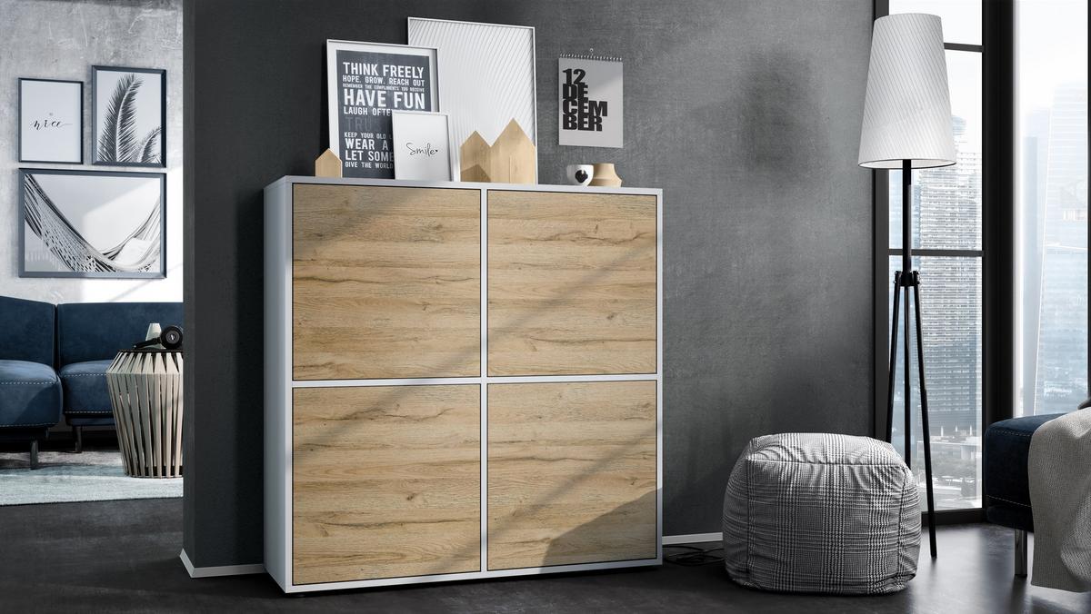 HIGHBOARD Cuba Türen in Eiche Natur - Eichefarben, Holzwerkstoff (104/105.5/35.5cm) - Vladon