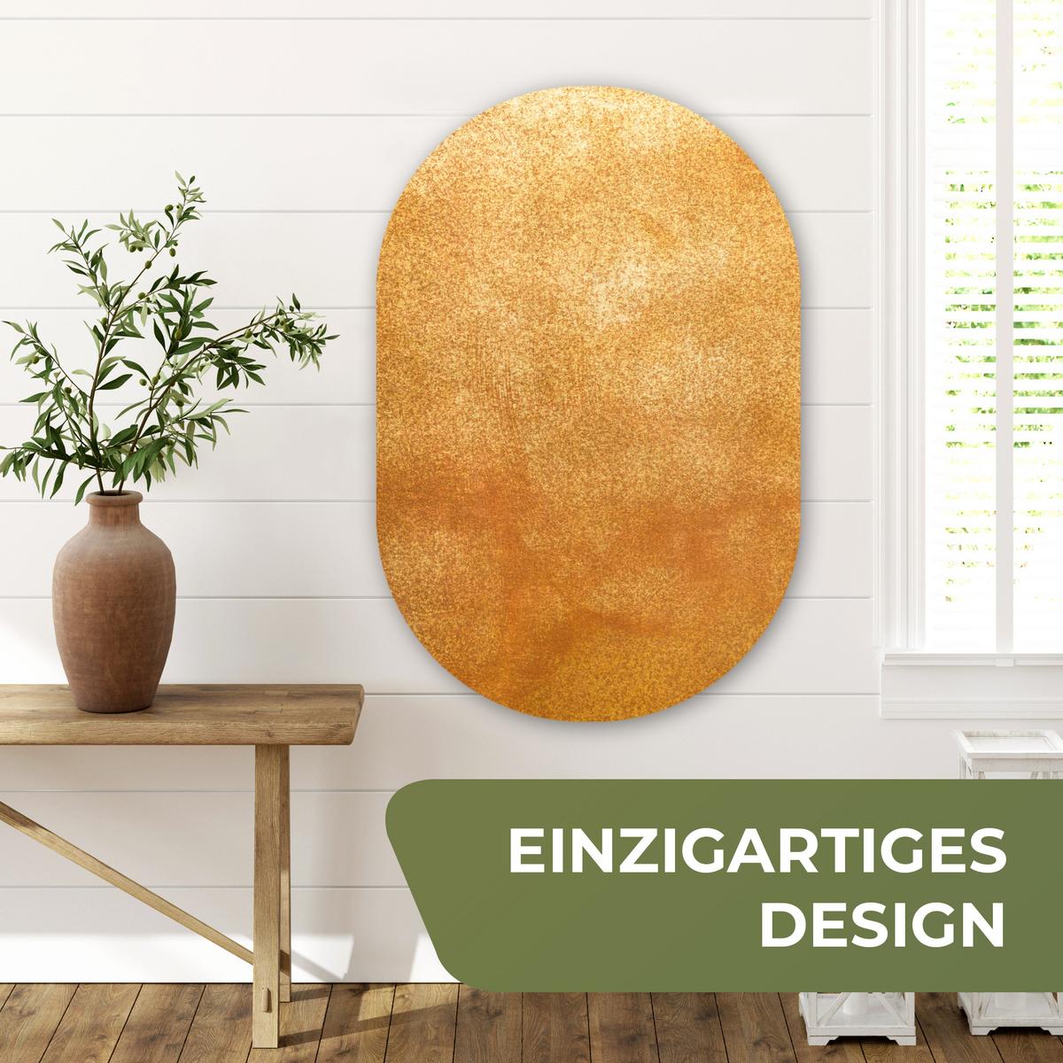 WANDBILD Eisen - Rost - Gold - Metall - Luxus Wanddeko Schlafzimmer 60x90 cm - Goldfarben, Kunststoff (60/90cm) - MuchoWow